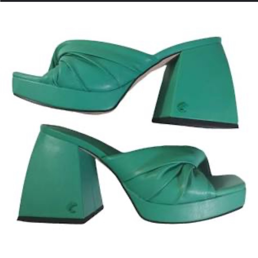 Green Women's Platform Mules